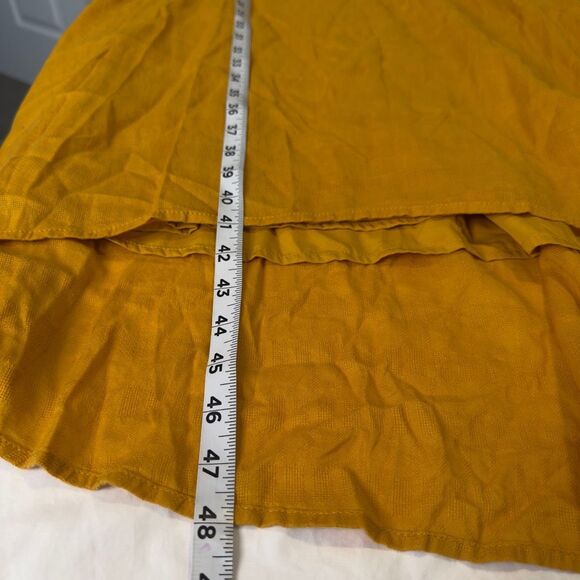 Old Navy Waist Defined Ruffle Tie Neck Midi Dress Sunflower Gold Womens Large - Picture 8 of 9